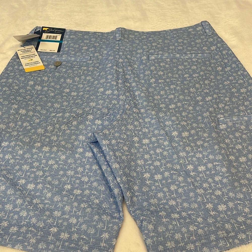 JACK NICKLAUS MENS SIZE 36 Blue Palm Tree Print Shorts - Picture 6 of 8